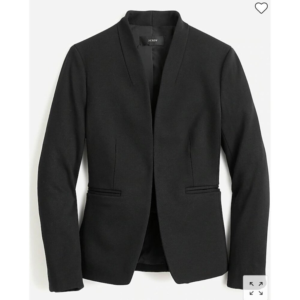 J.Crew $198 Tall Going Out Blazer In Stretch Twill Size T2 Black H2791